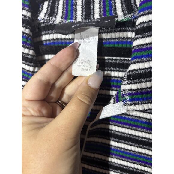 Younique Y2K Ribbed Collared Mini Sweater Dress Small Blue Black Grunge - Picture 7 of 7